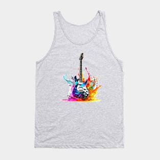 Guitar with Colorful Splash Tank Top